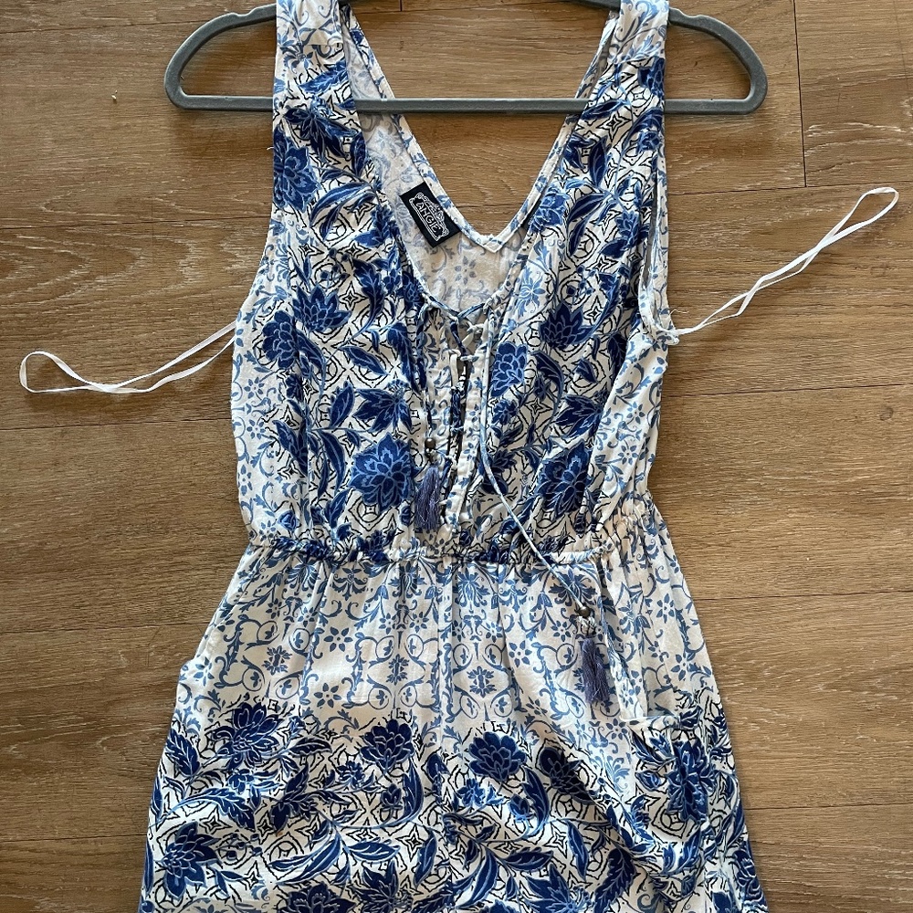 Blue Patterned Romper